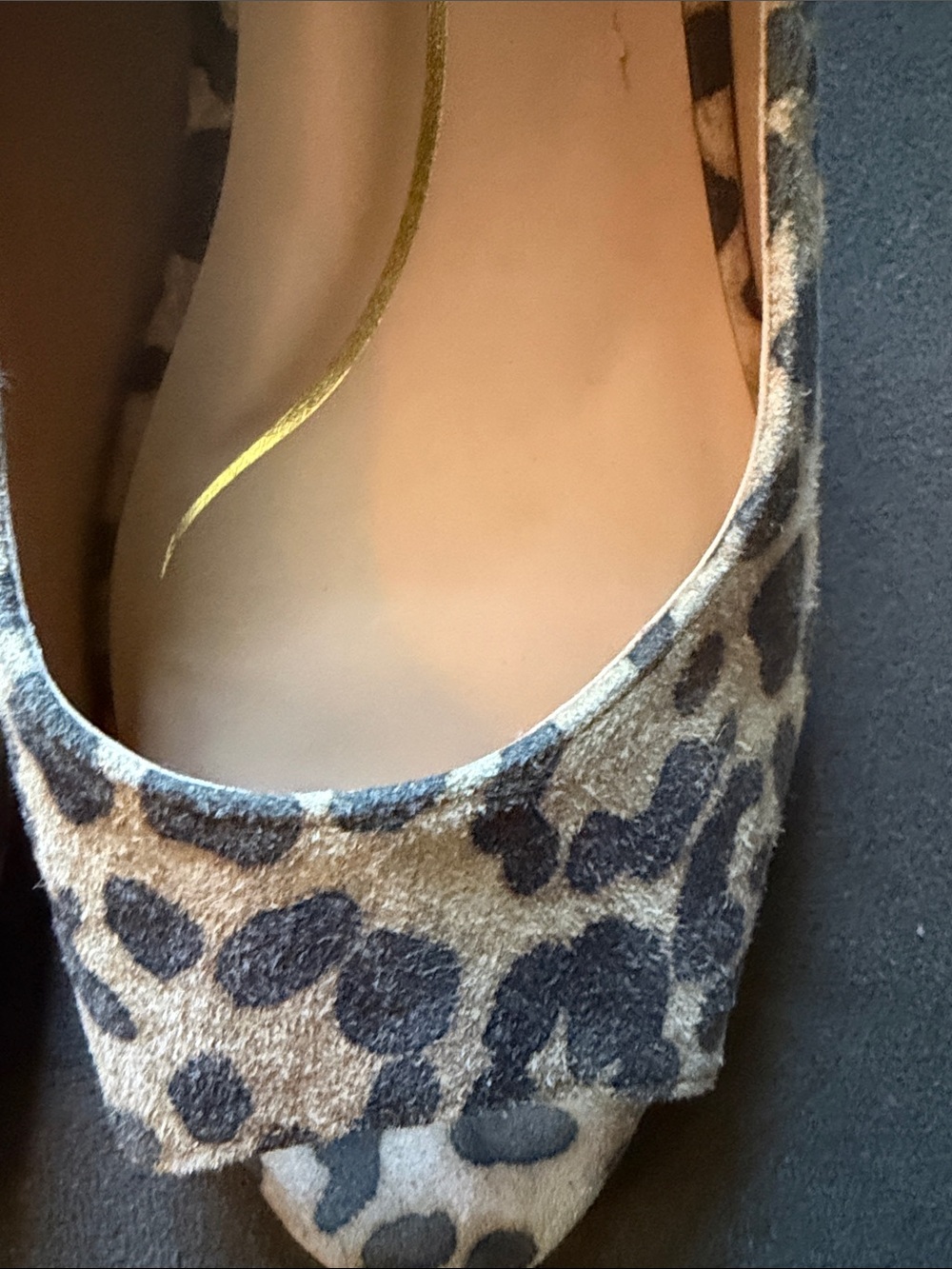 Cole Haan Drado Leopard Print Peep-Toe Heel Womens 8 Leather Work Fall - Picture 4 of 11